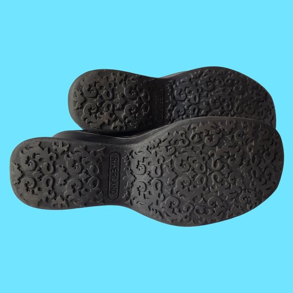 Vintage 90s Y2K Chunky Heel Wedge Loafers brown Leather Womens US 8 - Picture 10 of 11